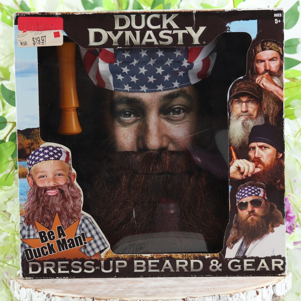 Duck Dynasty Dress-Up Beard & Gear Set A&E Costume Bandana Duck Call New